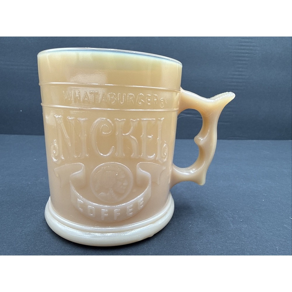 Vintage Whataburger Butterscotch Buffalo Indian Head Nickel Coffee Mug Cup
